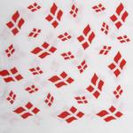 Frokostserviet,  3-lags, 1/4 fold, 33x33cm, hvid, papir, nyfiber, med flagmotiv