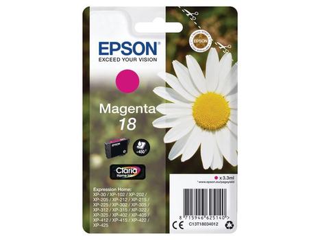 EPSON CLARIA HOME INK MAGENTA 18 RF/AM TAGS SUPL (C13T18034022)