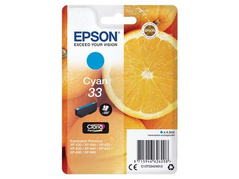 EPSON Cartouche Oranges Ink Claria Premium Cyan (C13T33424022)