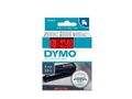 DYMO D1 merkkausteippi,  9mm, punainen/ musta teksti, 7m - 40917