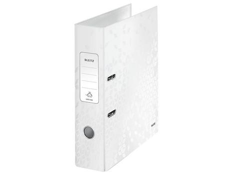 LEITZ Wow Lever Arch File Laminated Paper on Board A4 80mm Spine Width Pearl White (Pack 10) 10050001 (10050001)