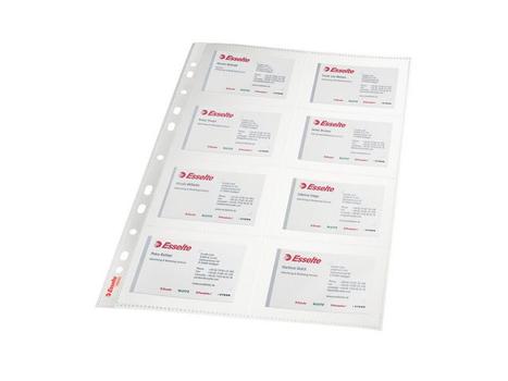 ESSELTE Pocket Business Card 105my A4 Clear Box of 10 (78930)