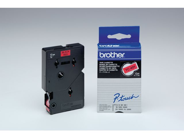2/Pack 12mm Black on Red Tape for P-touch Model PT2400 PT-2400 Label Maker 