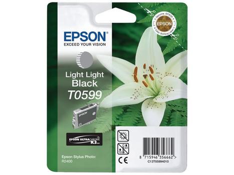 EPSON n Ink Cartridges,  Ultrachrome K3, T0599, Lily, Singlepack,  1 x 13.0 ml Light Light Black (C13T05994010)