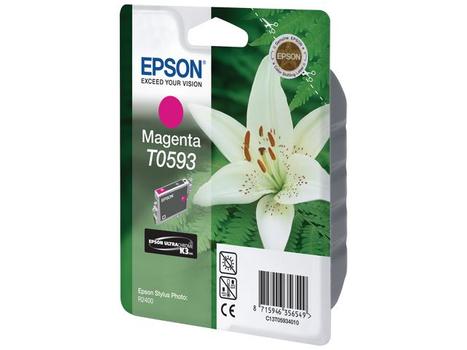 EPSON n Ink Cartridges,  Ultrachrome K3, T0593, Lily, Singlepack,  1 x 13.0 ml Magenta (C13T05934010)