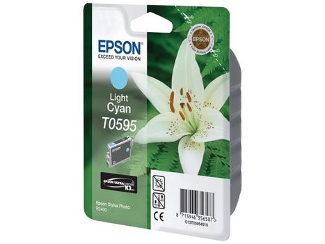 EPSON n Ink Cartridges,  Ultrachrome K3, T0595, Lily, Singlepack,  1 x 13.0 ml Light Cyan (C13T05954010)