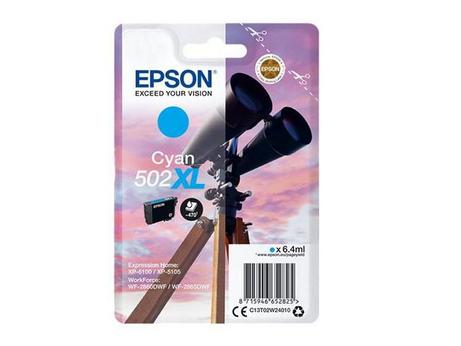 Epson 502XL - høykapasitets - cyan - original - blekkpatron (C13T02W24010)