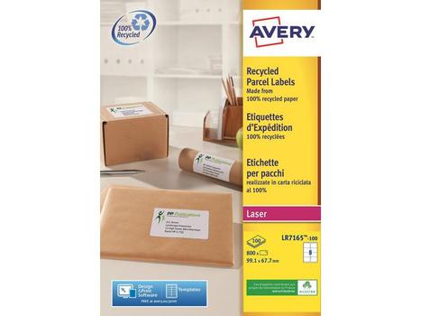 AVERY Etikett AVERY resirkulert 99, 1x67, 7(800) (LR7165-100)