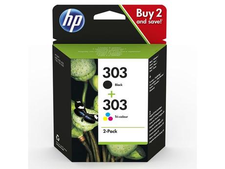 HP 303 Combo Pack - 2-pack - svart, fargebasert trikolor - original - blekkpatron (3YM92AE)