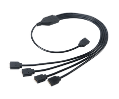 AKASA AK-CBLD04-50BK - RGB LED-splitter - 4-stifts adresserbar RGB LED-kontakt til 4-stifts adresserbar RGB LED-kontakt - 50 cm