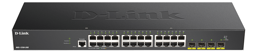D-LINK 24-port Gigabit Smart Managed Switch with 4x 10G SFP+ ports (DGS-1250-28X/E)