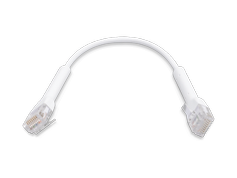 Ubiquiti UniFi Cat6 patchkabel - 10cm - hvit - ultratynn og fleksibel