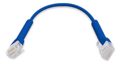 Ubiquiti UniFi Cat6 patchkabel - 10cm - blå - ultratynn og fleksibel