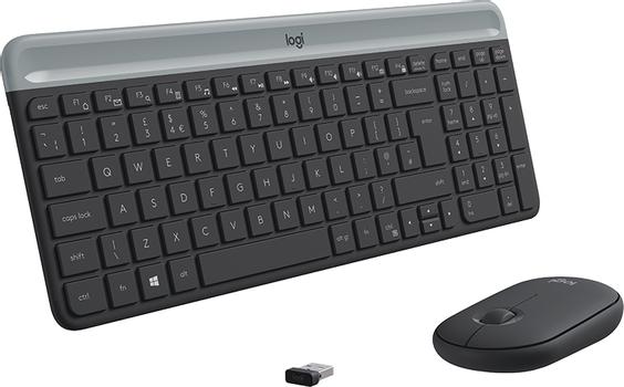 LOGITECH Slim Wireless Keyboard and Mouse Combo MK470 - GRAPHITE - PAN - NORDIC (920-009200)