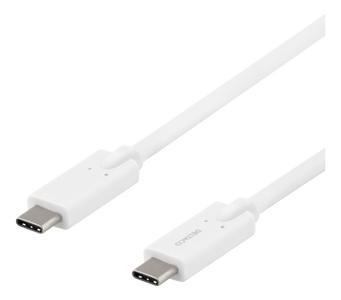 DELTACO USB-C - USB-C cable, 5Gbit/s, 5A, 2M, white (USBC-1504)
