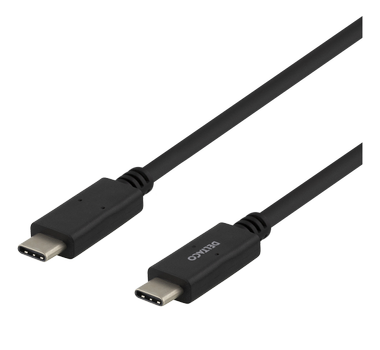 DELTACO USB-C-kaapeli,  5Gbit/s, 5A, 1m, musta (USBC-1501M)