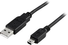 Deltaco USB-26S - USB-kabel - USB til mini-USB type B - 2 m