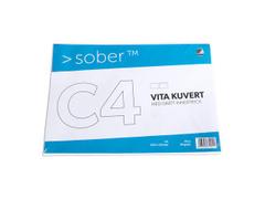 SOBER Kuvert C4 vit med remsa 50/fp