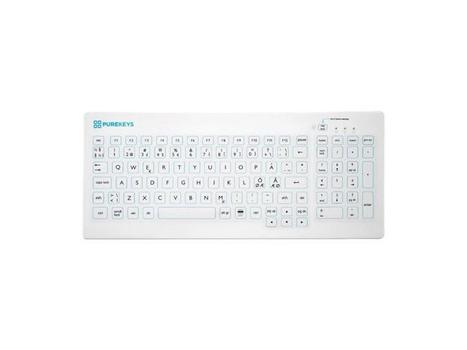 PUREKEYS Trådløs Medisinsk Tastatur IP66 Silikondeksel White Scandinavian layout (40456700)
