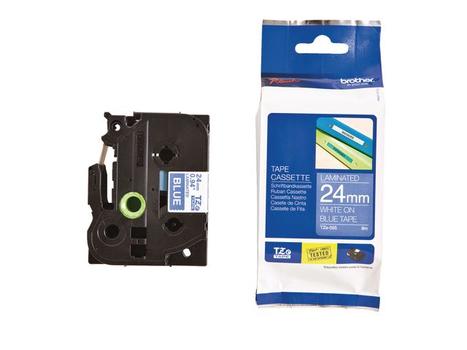 BROTHER Tape BROTHER TZe-555 24mm hvit/blå (TZE-555)