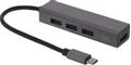 DELTACO USB C HUB 4port Space Grey