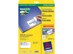 AVERY Etiket AVERY aftagelig 63,5x38,1 630/PK