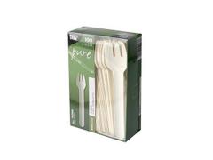 PAPSTAR Gaffel PURE papp 15,5cm hvit (100)