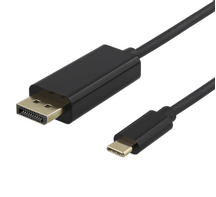 Deltaco USBC-DP200 - DisplayPort-kabel - 24 pin USB-C til DisplayPort - 2 m