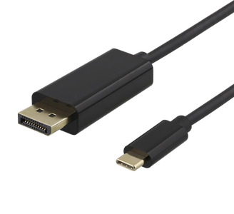 DELTACO USB-C to DisplayPort cable, 2m, 4K @ 60Hz, black (USBC-DP200)