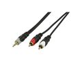 DELTACO Audio cable, 3.5mm male - 2xRCA male 15m