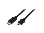 Deltaco DP-3050 - Videokabel - DisplayPort / HDMI - DisplayPort (hann) til HDMI (hann) - 5 m