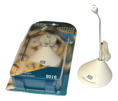 ATA Multimedia microphone,  2 m cable, 3,5 mm connector,  30 Hz - 16 kHz (AT-639016)