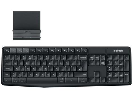 LOGITECH K375s Multi-Device Wireless Keyboard and Stand Combo - GRAPHITE/ OFFWHITE - 2.4GHZ/BT (PAN) NORDIC (920-008176)