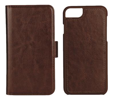 Essentials iPhone 6/7/8/SE (2020), PU wallet 3 kort avtagbar, brun (387533)