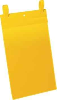 DURABLE Plastficka A4S m. fästband gul (175004)