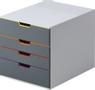 DURABLE Skuffekabinet VARICOLOR 4 skuffer i ass. farver+str.
