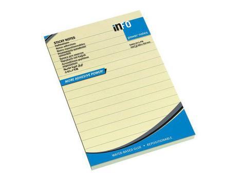info Notatblokk INFO 100x150 Power linj gul (5669-01-L-PN)