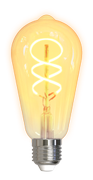DELTACO Spiral LED filament lamp, E27, WiFI 2.4GHz