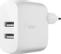 BELKIN Dual USB-A Wall Charger 24W + Lightning to USB-A Cable (MFi) / WCD001vf1MWH