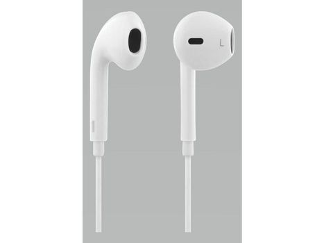 STREETZ semi-in-ear headset, answer button, 3.5mm, microphone,  white (HL-W107)