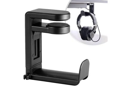 DESIRE2 Holder for Hodetelefon/ Headset Svart Monteres på skrivebord (D2HOOK)