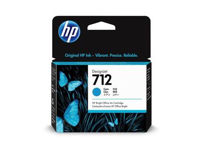 HP 712 / 3ED67A Cyan Ink - Blækpatron Cyan (3ED67A)