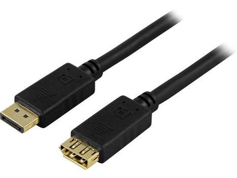 DELTACO DisplayPort extension cable Black 1m (DP-1210)