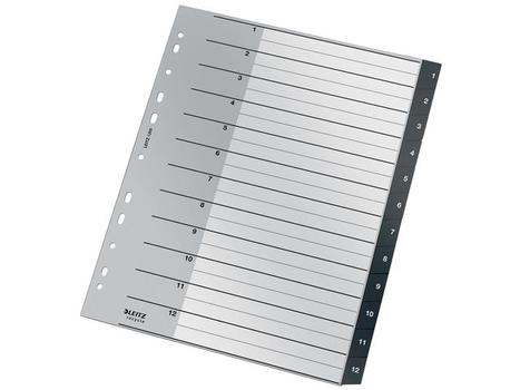 LEITZ Plastregister recycle A4 1-12 (12090000*10)