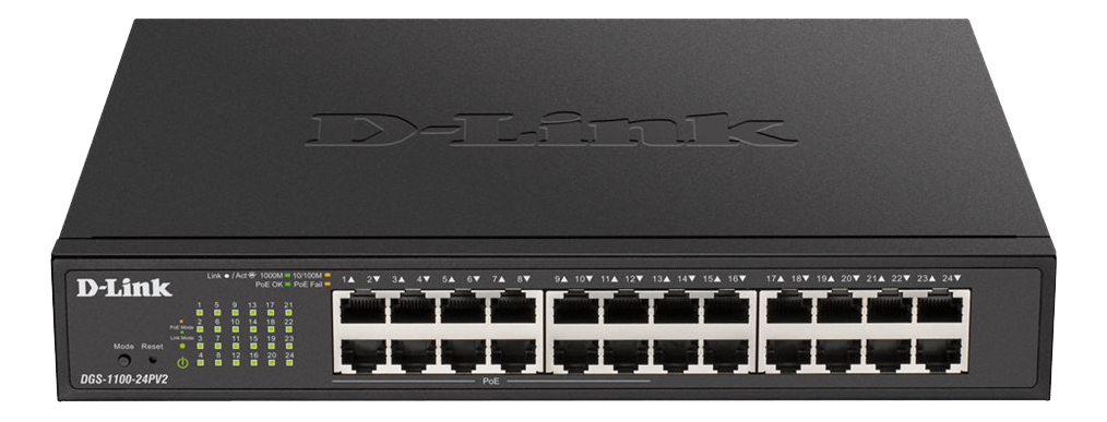 D-LINK 24-Port PoE Gigabit Smart Managed Switch (DGS-1100-24PV2/E)