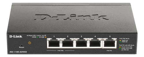 D-LINK 5-Port Gigabit PoE Smart Managed Switch with 1 PD port (DGS-1100-05PDV2)