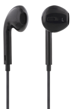 STREETZ semi-in-ear headset, answer button, 3.5mm, microphone,  black (HL-W106)