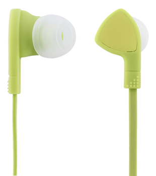 STREETZ in-ear headset, 1-button remote, 3.5mm, microphone,  lime green (HL-W105)