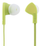 STREETZ in-ear headset, 1-button remote, 3.5mm, microphone, lime green