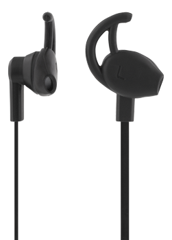 STREETZ stay-in-ear headset, 1-button remote, 3.5mm, microphone,  black (HL-W100)
